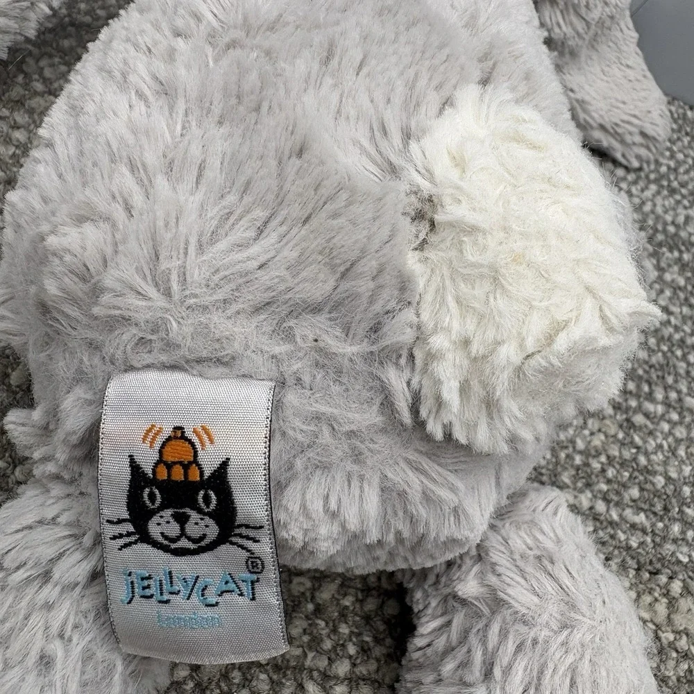 Jellycat Medium Bashful Grey Bunny Plush Stuffed Animal 11.5 Preowned Rabbit HG6